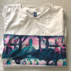 White shirt with cool design, M